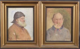 FREDERICK JAMES MCNAMARA EVANS (1859-1930) BRITISH Two fishermen, pair of watercolours Signed. 9