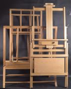 AN ARTISTS EASEL BY LOXLEY and two folio stands