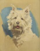 LAMBERT Portrait of a West Highland White Terrier, oil on board, signed 17