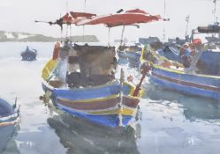JOHN YARDLEY (BRITISH, 20TH CENTURY) Maltese fishing boat, watercolour, Llewellyn Alexander