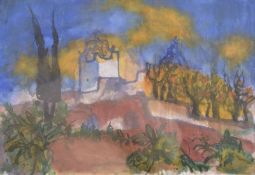 JOHANN PETER PERNATH (GERMAN b.1941) Continental landscape, watercolour, signed and dated 19.9.72,