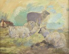 ATTRIBUTED TO THOMAS SIDNEY COOPER Landscape with grazing sheep, oil on canvas, bears signature,15.