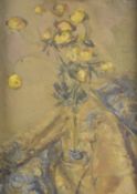 20TH CENTURY SCHOOL Still life of yellow flowers, oil on canvas, 21.5