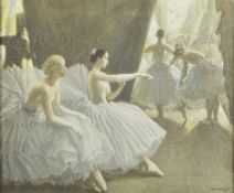 AFTER LAURA KNIGHT Ballerinas behind the curtain, coloured print 17