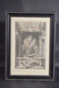 G. VERTUE AFTER ISAAC OLIVER Portrait of Elizabeth I engraving, 11.5