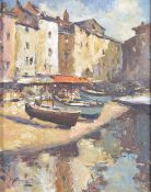 MATT BRUCE (1915-2000) St Tropez, oil on board, signed, 17.3