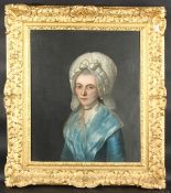 CONTINENTAL SCHOOL Portrait of a lady in a white bonnet. oil on canvas, 25.5