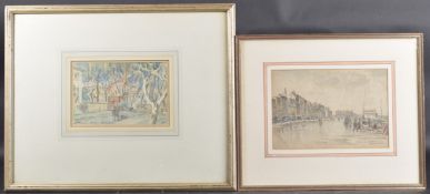 SIDNEY CAUSER (BRITISH 1876-1958) 'Showery day at Deal' and 'Morning at Menton' Two pencil and