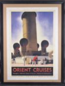 'ORIENT CRUISES' ART DECO STYLE POSTER Printed and published in Italy by Top Art, Milano 1998,