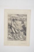 WILLIAM STRANG RA (BRITISH 1859-1921) Frontispiece to Engelberg and other verses, etching, signed in