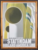 AFTER A M CASSANDRE, 'STATENDAM' CRUISE LINER POSTER Published by Soho Prints, USA, framed, 32