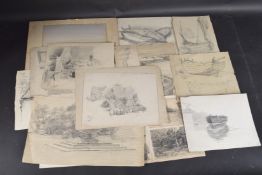 ROBERT LILLIE (1867-1949) sailing boats off a shoreline, unframed watercolour, signed and dated '93,