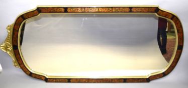 A LARGE BOULLE DESIGN MIRROR. 7ft 3ins long x 3ft 4ins wide.
