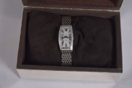 A LADIES BEDAT & CO. GENVRE, DIAMOND COCKTAIL WATCH. No. 1067 with papers and original box.