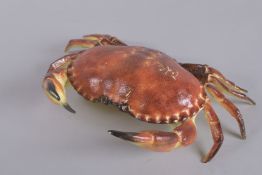 A CAST IRON CRAB with lift-up shell. 12ins long.