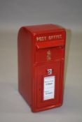 A REPLICA RED C.R. POSTBOX. 1ft 11ins high.
