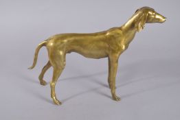A BRONZE STANDING DOG 14ins high.
