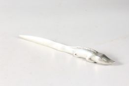 A METAL LIZARD PAPER KNIFE. 9ins long.