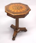A SUPERB OCTAGONAL INLAID WORK TABLE, Attributed to RALPH TURNBULL, CIRCA. 1820, inlaid with