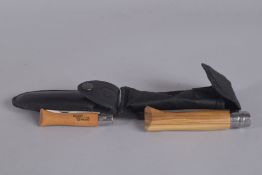 TWO SMALL OPINEL FOLDING KNIVES