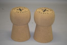 A PAIR OF CORK CHAMPAGNE SEATS. 1ft 8ins high.