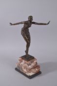 AFTER D. CHIPARUS. An Art Deco dancer, Snake Girl. Signed. 18ins high.