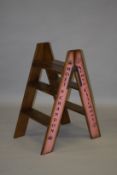 A WOODEN CHAMPAGNE LADDER. 2ft 10ins high.