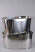 A LARGE PAIR OF LILY BOLLINGER WINE COOLERS 24ins long x 12ins high
