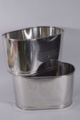 A SMALL PAIR OF LILY BOLLINGER WINE COOLERS 16ins long x 9ins high