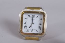 A GOOD CARTIER PARIS QUARTZ CLOCK. No. 7508 17637, 3.5ins diameter.