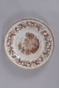 A STAFFORDSHIRE POTTERY PLATE, transfer printed decoration, to commemorate Viscount Clive