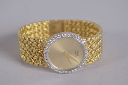 A LADIES 18CT GOLD PIAGET QUARTZ WRIST WATCH with diamond face. No. 726D2 288811