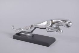 A JAGUAR CHROME MASCOT. 12ins long.