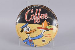 A DISNEY CIRCULAR ENAMEL SIGN, 'COFFEE'. 12ins diameter.