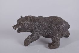 A BRONZE BEAR. 8ins high.