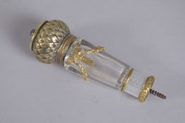 A GOOD RUSSIAN SILVER AND ENAMEL CANE TOP / HANDLE.