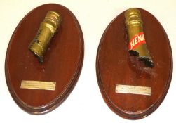 TWO SHIPS LAUNCHING PLAQUES, MS AEGEAN DOLPHIN AND MS ANTHONY II, 1956 and 1957.