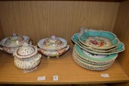 Quantity of 19th century china to include a part dessert service.