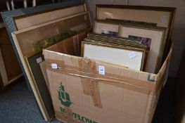 Various paintings and prints.