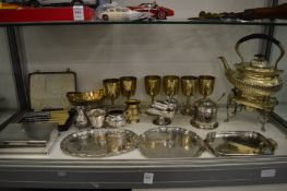 A group of plated items.
