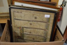 John Ogilby, A strip map of Chelmsford together with other maps to include Robert Morden,