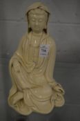 A blanc de chine porcelain Guanyin.