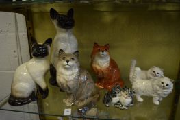 A small collection of Beswick cats.