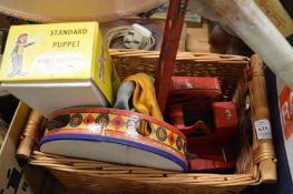 Pelham puppet and other games together with some tennis rackets.