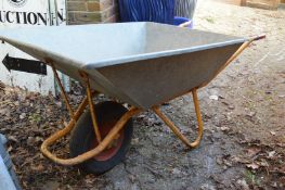 A large wheelbarrow.