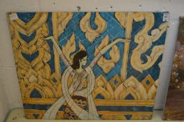 Indian School, female figure, oil on canvas, unframed.