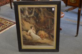 Richard Westall, Una and the lion, hand coloured aquatint.