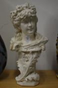 Emma Schreck, pottery bust of a classical female figure.