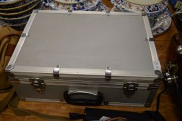An aluminium storage case.