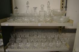 Quantity of glassware to include drinking glasses, decanters, bowls etc.